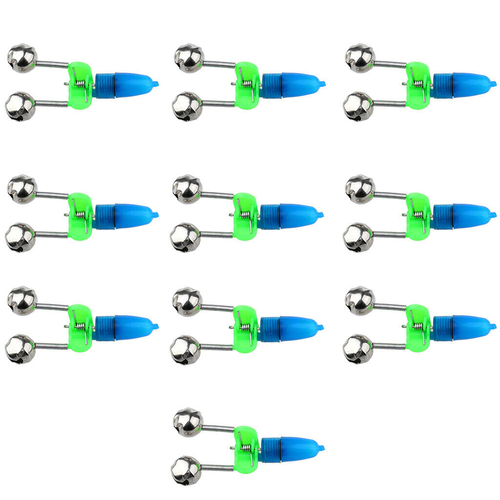 20Pcs Bite Lure Alarm LED Light Fishing Rod Twin Bell Ring Fishing Tools
