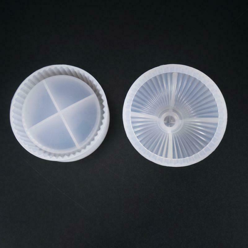Silicone Mold DIY Crystal Epoxy Molds Round Stripe Jewelry Storage Box Making