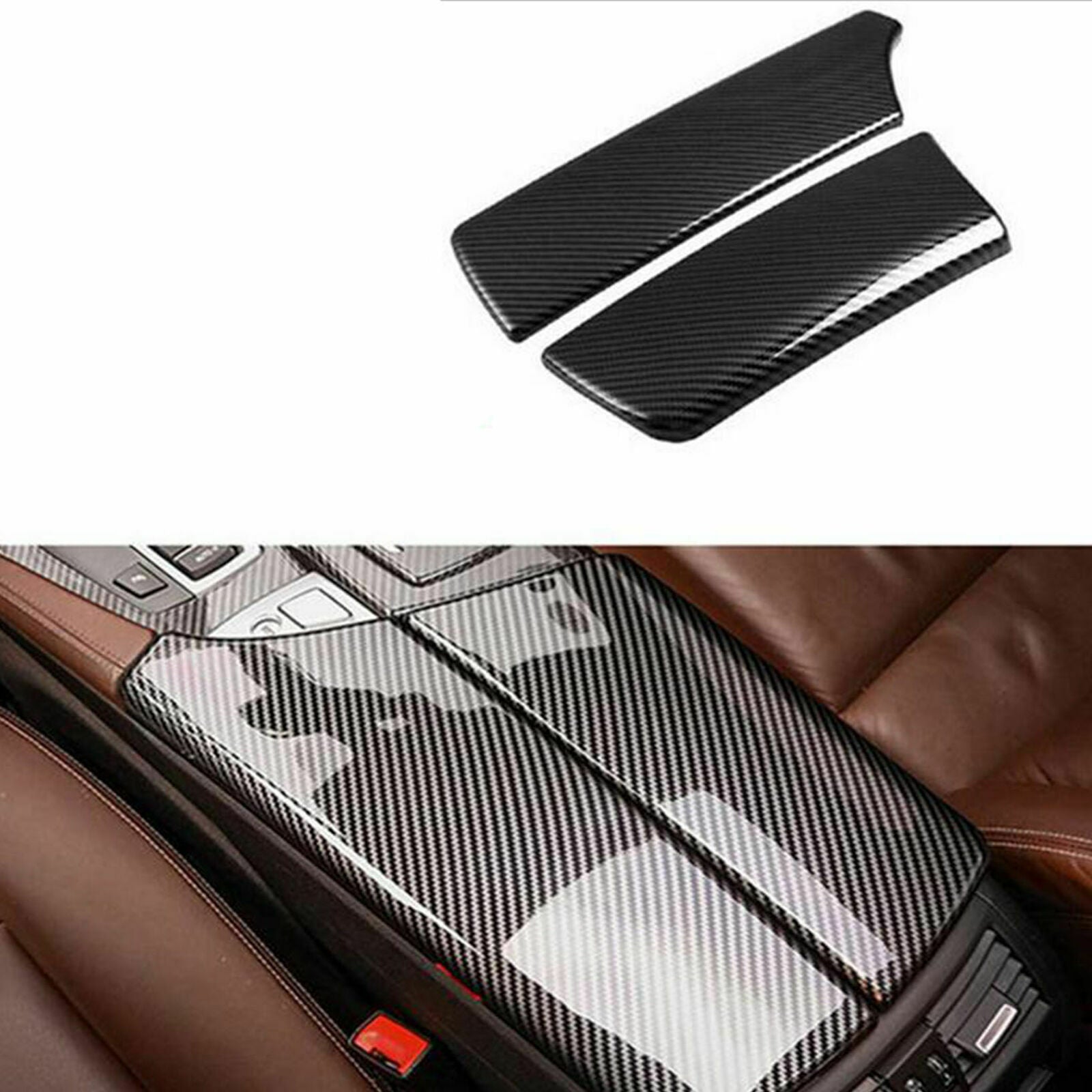 Center Console Armrest Cover Lid Carbon Fiber For BMW F10 528i XDriver 2011-2016