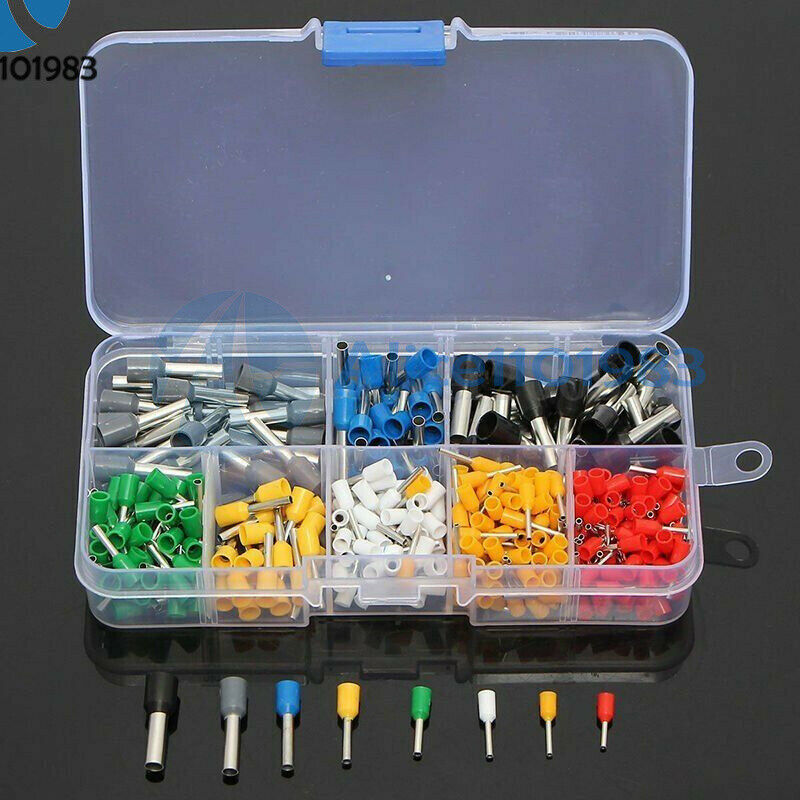 400PCS Wire Copper Crimp Connector Insulated Cord Pin End Terminal Kit Full Set