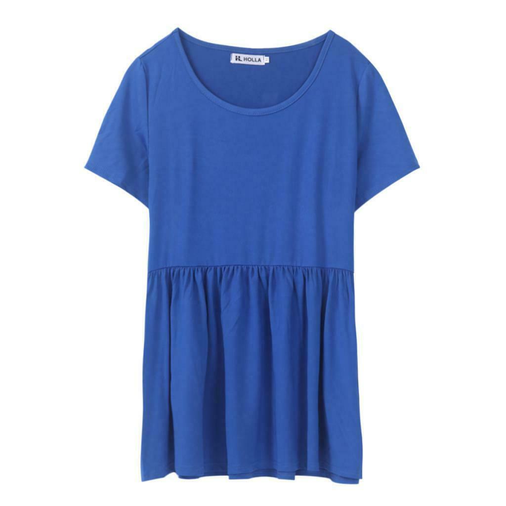 Women's Round Neck Short Sleeve T-shirt Tunic Summer Tops Short Sleeve Size