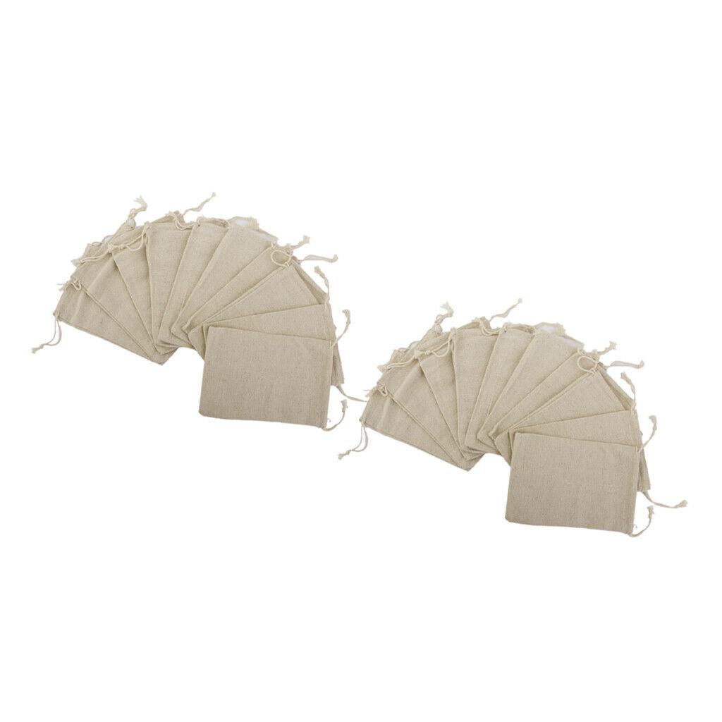 20x Small Strong Burlap Bags Jewelry Pouches Sacks for Baby Shower Wedding