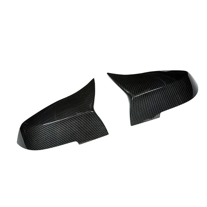 Pair Carbon Fiber Style Mirror Cover Housing Fit BMW 3-Series F34 F31 Replace