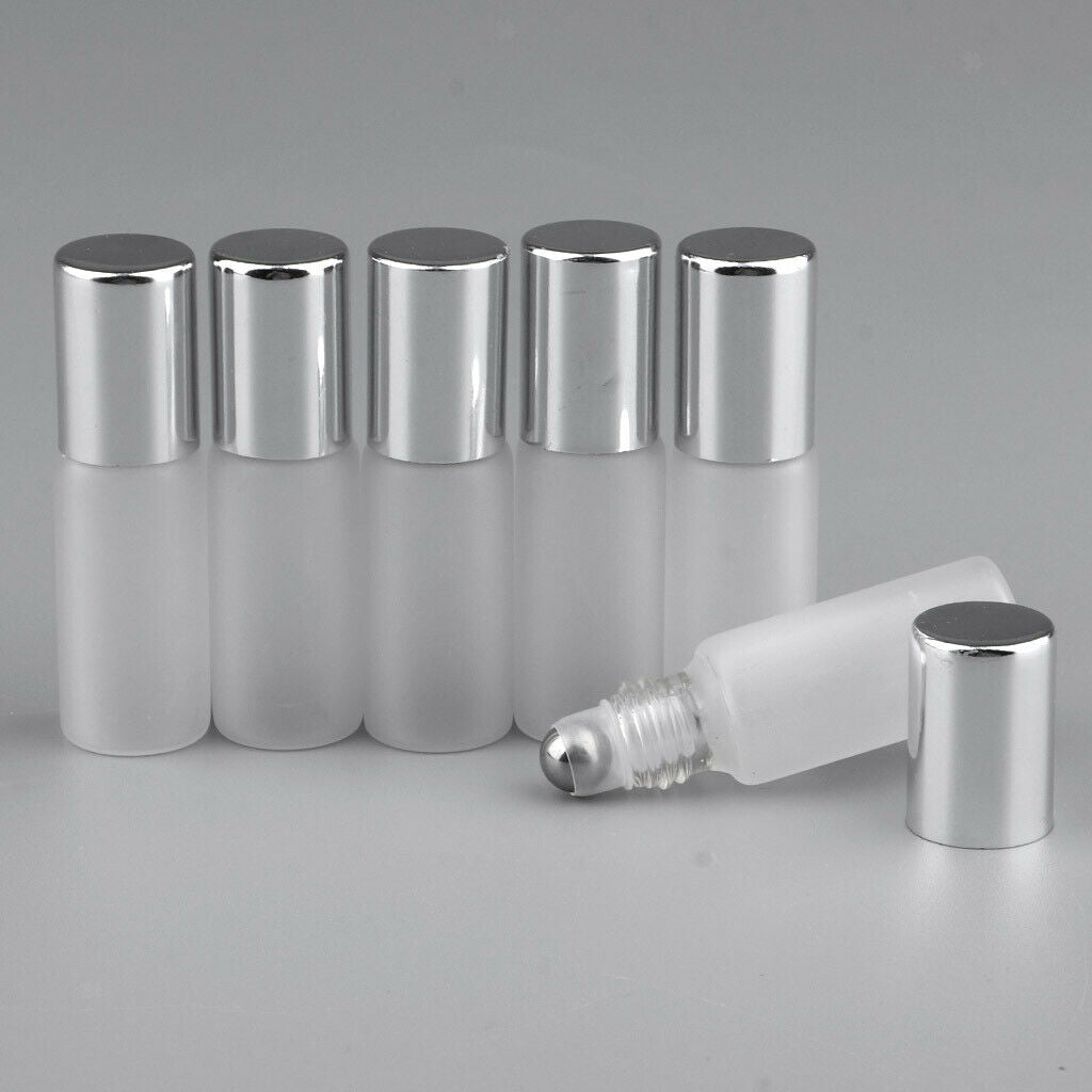 18x Empty Perfume Essential Oil Roll On Bottles 5ml Mat Glass Roller Bottles