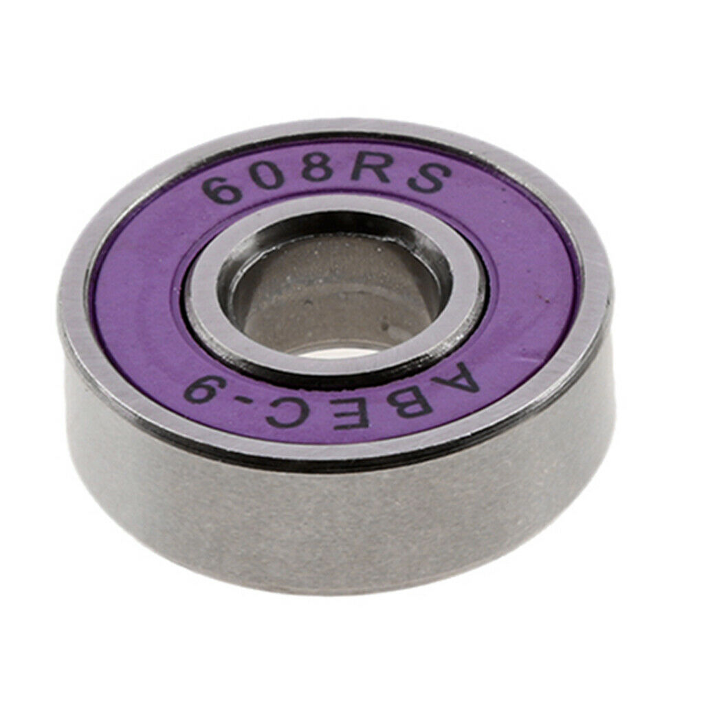 8 Pcs ABEC 9 Bearings High Roller Skate Scooter Skateboard Wheel Purple