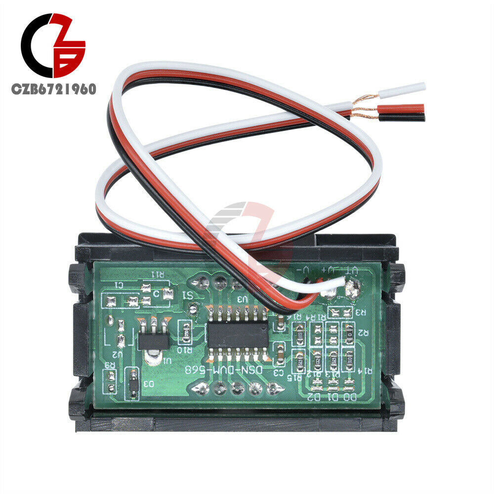 Three Wires Mini Red LED Display Panel Meter Digital Voltmeter DC 0V to 99.9V
