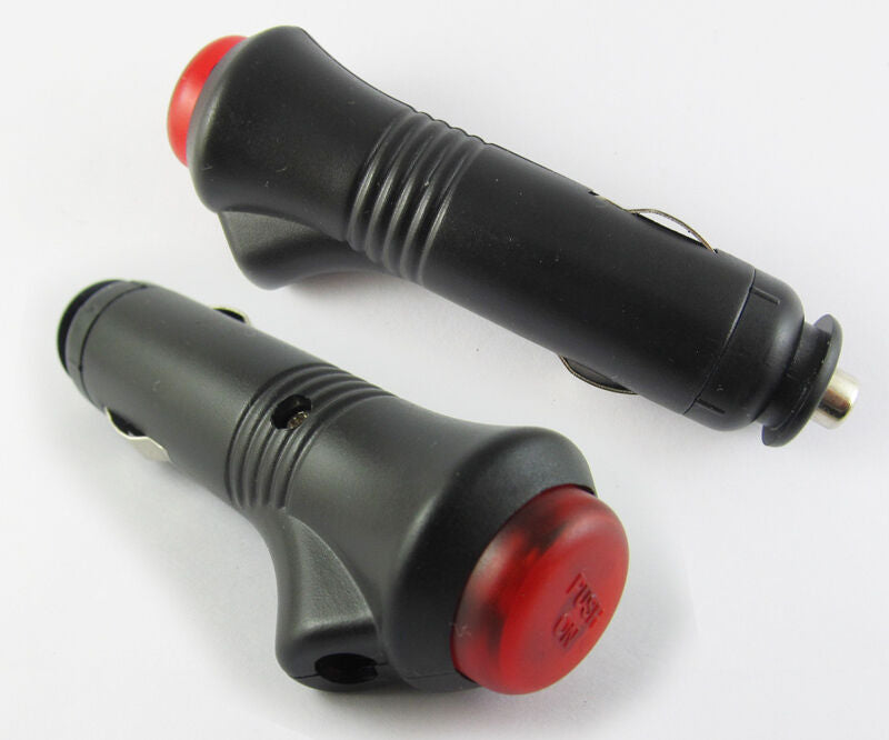 1pc Car Cigarette Socket Plug Charger with Red "Push ON" Button Plastic Power