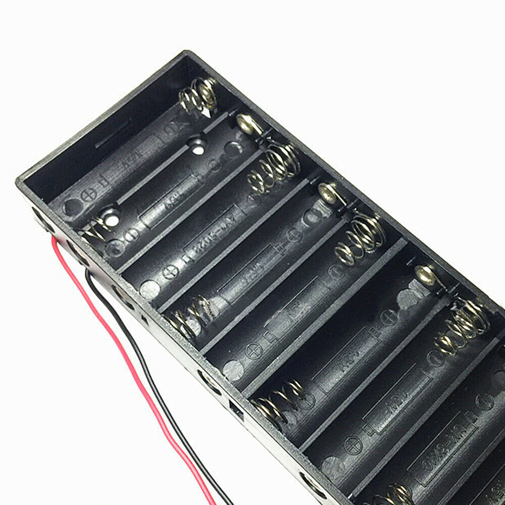 1Pc AA 10-cell Battery Box with Cable Wire Series Batteries Storage Case Holder