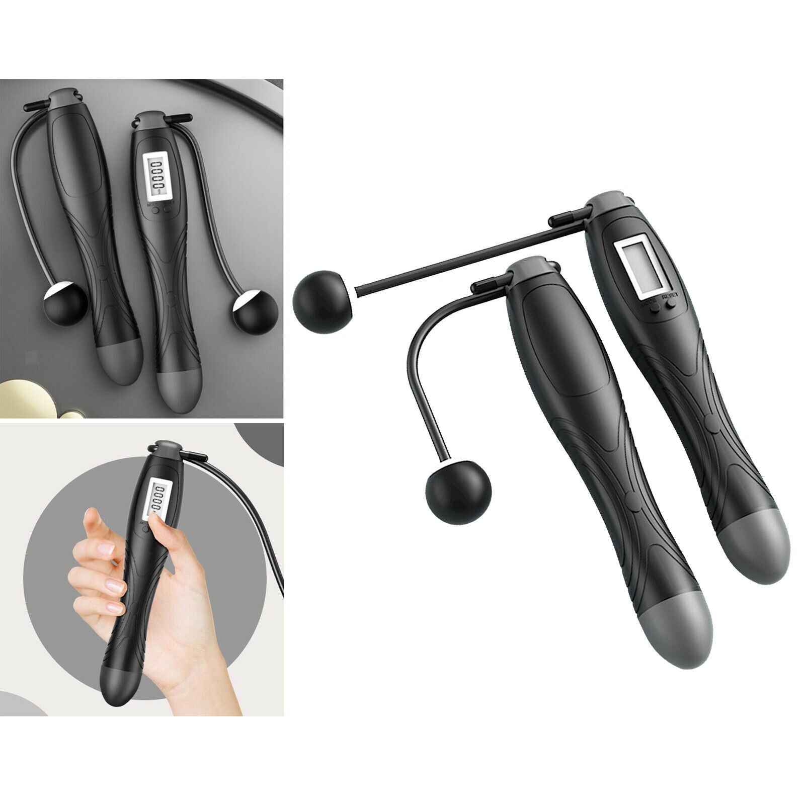 2pcs Weighted Cordless Jump Rope Dual Mode Calorie Consumption Training Tool