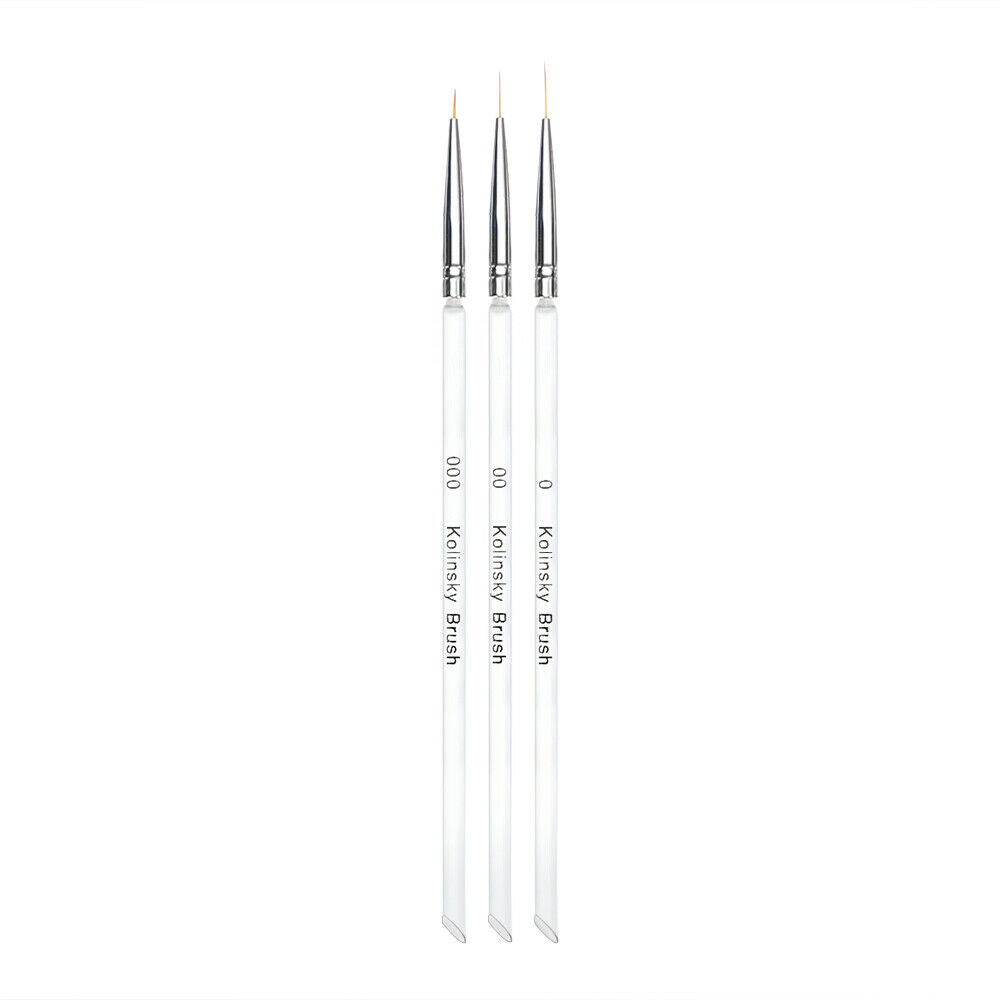 3X Nail Art UV Gel Liner Drawing Brush Painting Acrylic Pen Manicure Tools Kits