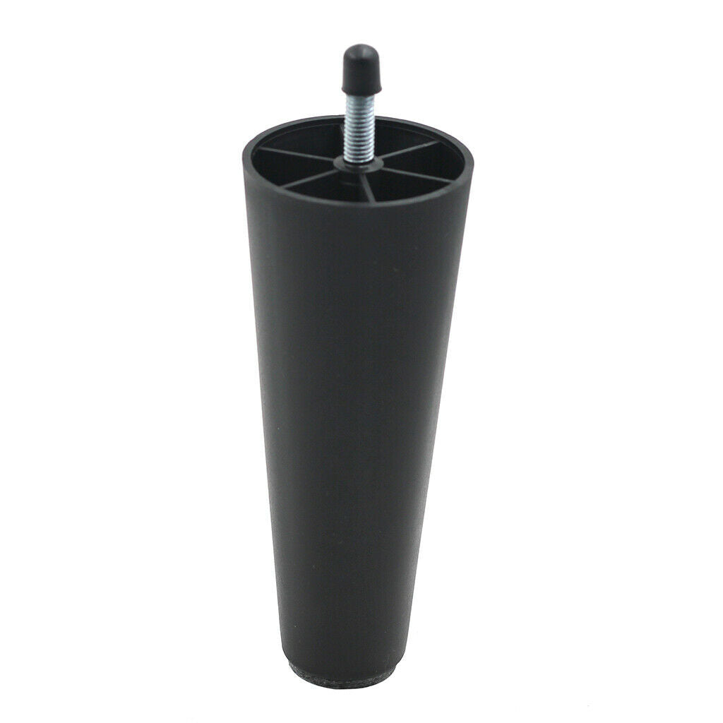4pcs 150mm Height Plastic Round Tapered Furniture Sofa Bed Ottoman Leg