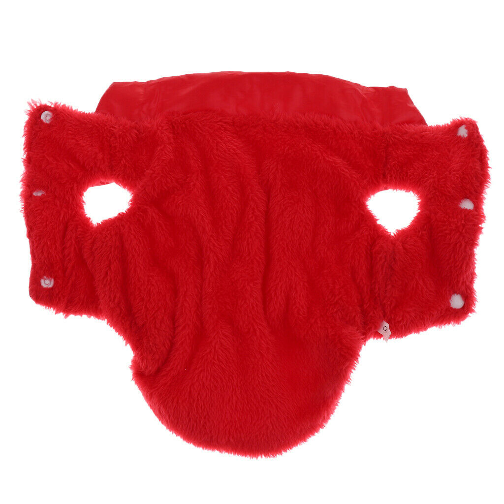 Dog Cold Weather Coat Warm Cotton Doggie Vest for Small Medium Dog Red L