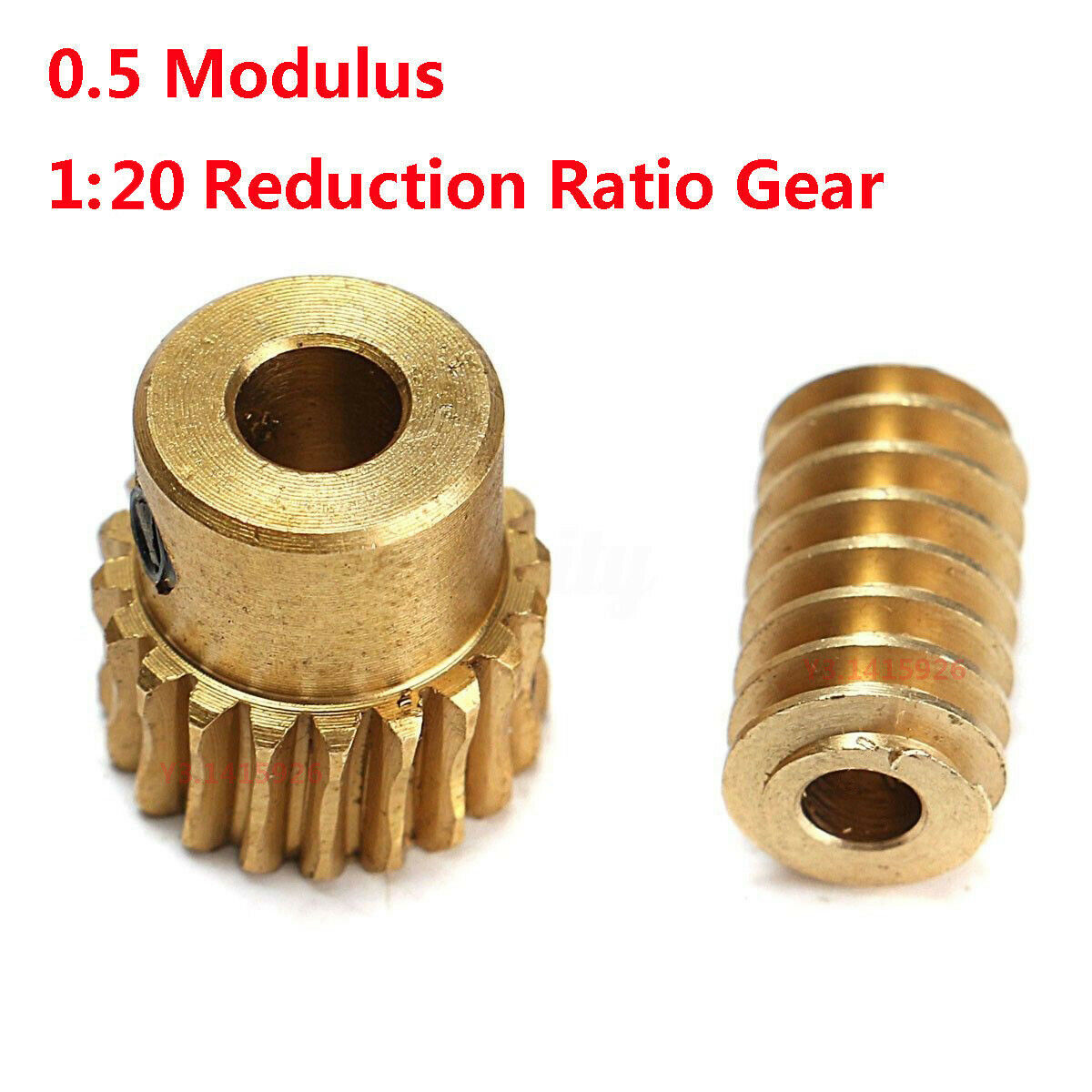 0.5 Modulus 1:20 Reduction Ratio Gear Motor Output Brass Copper Worm Wheel Gear