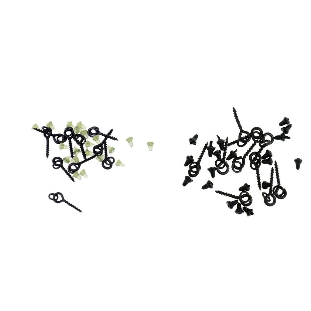 40x Hook Stops Beads Carp Chod Rigs Threaded Boilie & 20pcs Bait Screws