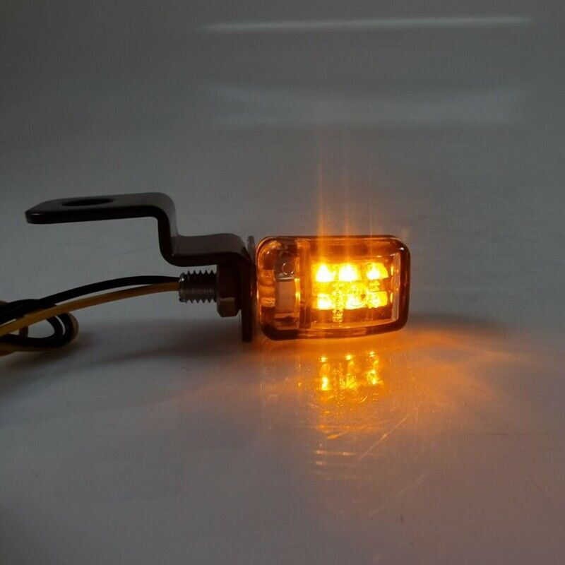 2PCS LED 12V Motorcycle ATV Bikes Turn Signal Light Indicator Flasher Amber Lamp