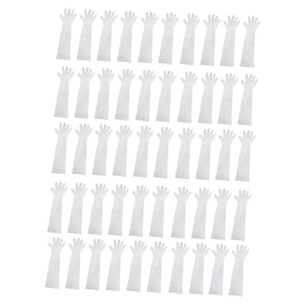 50x Shoulder Length Gloves Horse Cattle Artificial Insemination Gloves Clear