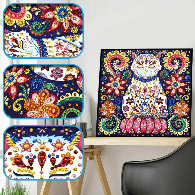 Cat DIY 5D Special Shaped Diamond Painting Embroidery Cross Stitch Craft Kit