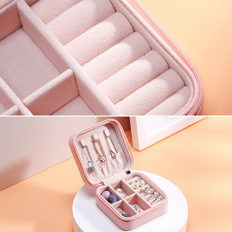 Leather Box Organizer Portable Travel Jewellery Case Ornament Case Storage HN US
