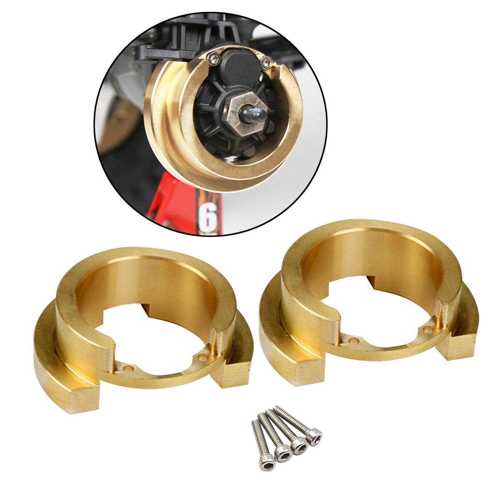 2Pcs Heavy Duty Brass Wheel Counterweight for TRX4 1:10 Scale RC Crawler