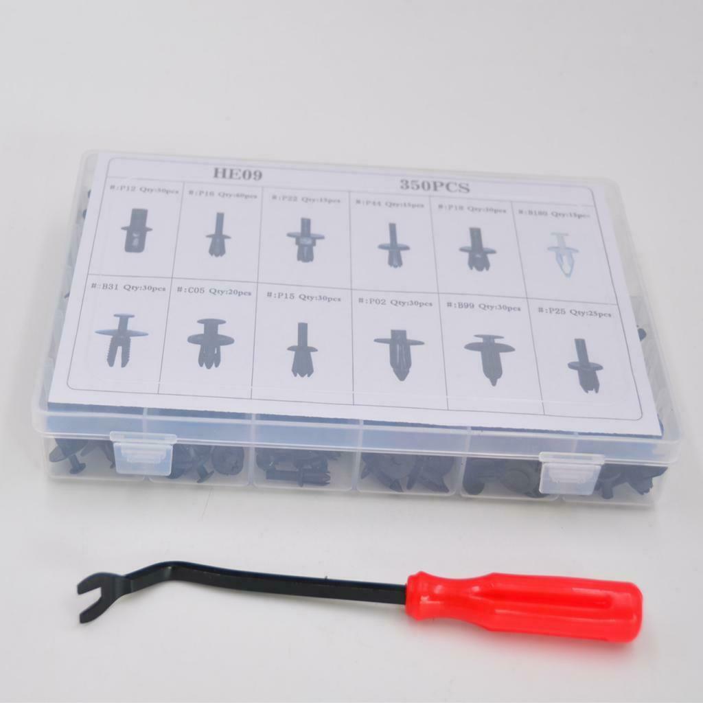 350 Pack Car Body Push Pin Rivet Fasteners Screw Splash Guard Hood Kit