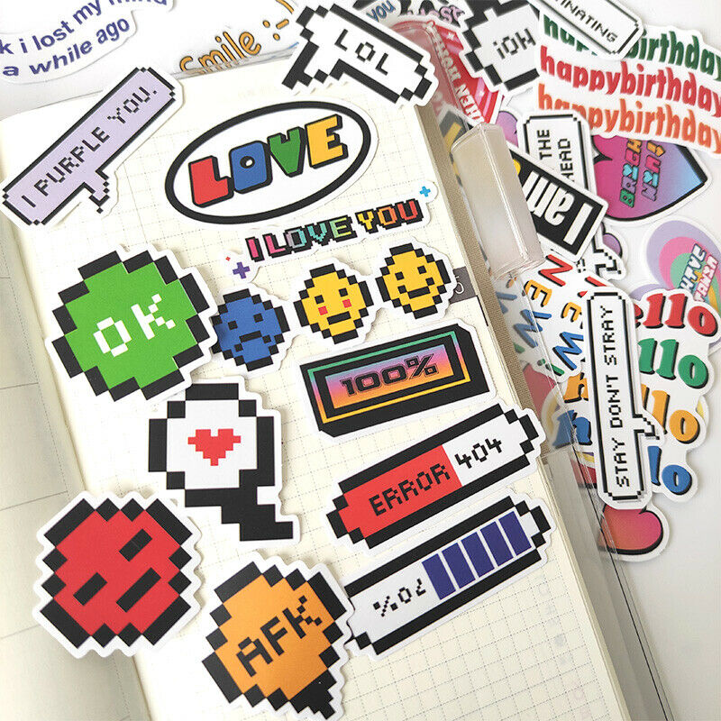 32x Collage Mosaic Pixel Ifoundyou Love Phone Case Epoxy Scrapbooking Stickers