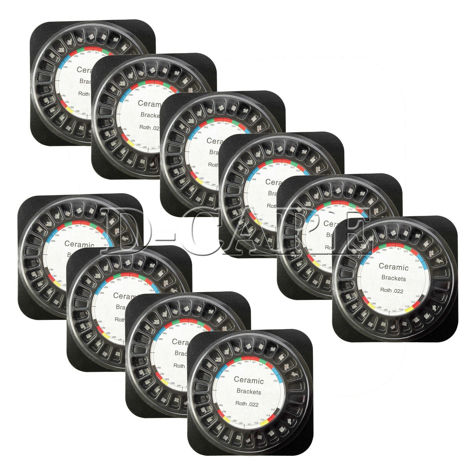 10 x Dental Orthodontic Bracket Braces Ceramic Roth 022 with 3-4-5 Hooks Sale DC