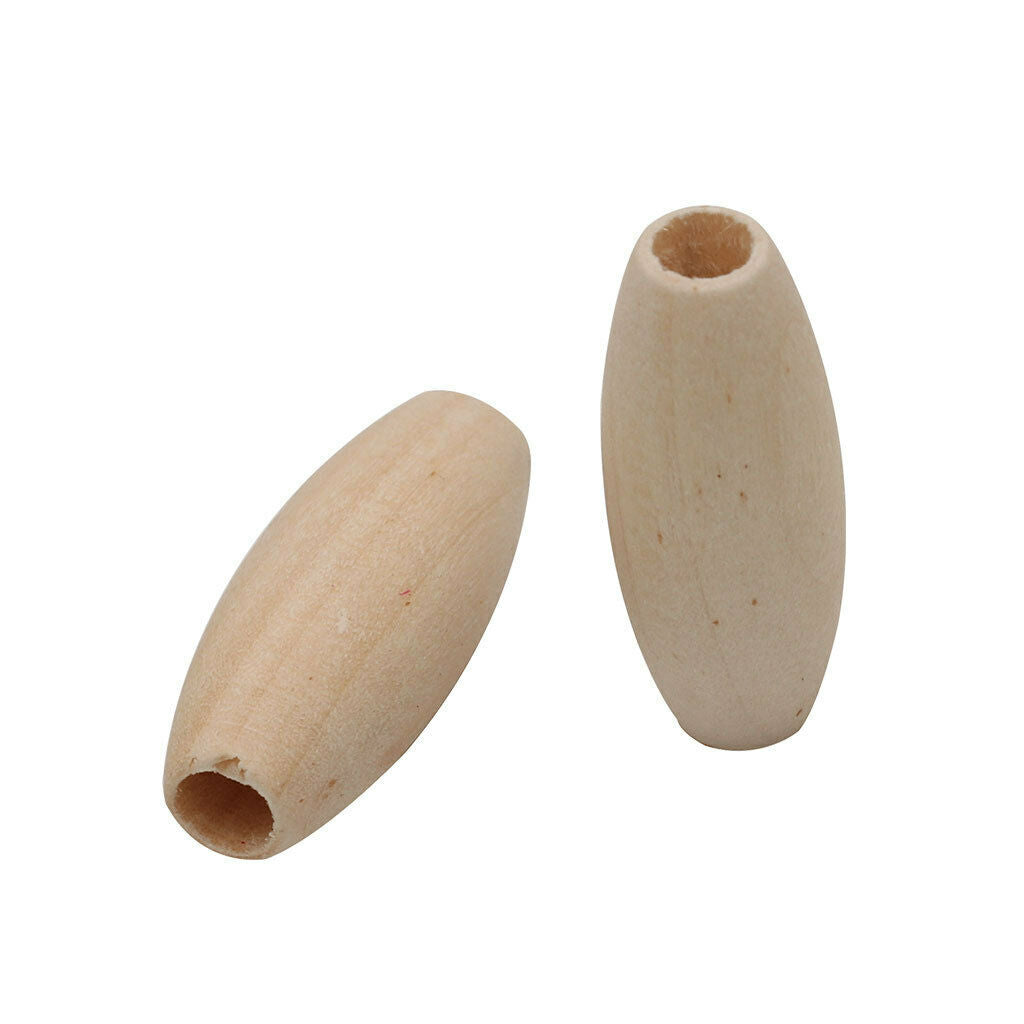 20 Pieces Natural Wood Oval Bead Wooden Beads lOOSE DIY Jewelry Making Craft
