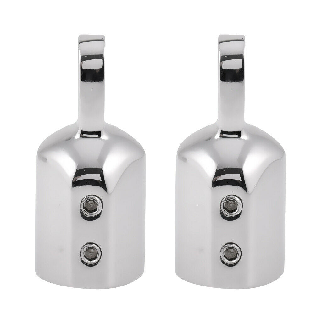 Set of 2 Bimini Top Eye End Cap Fits 0.86'' Pipe Stainless Steel Marine Hardware