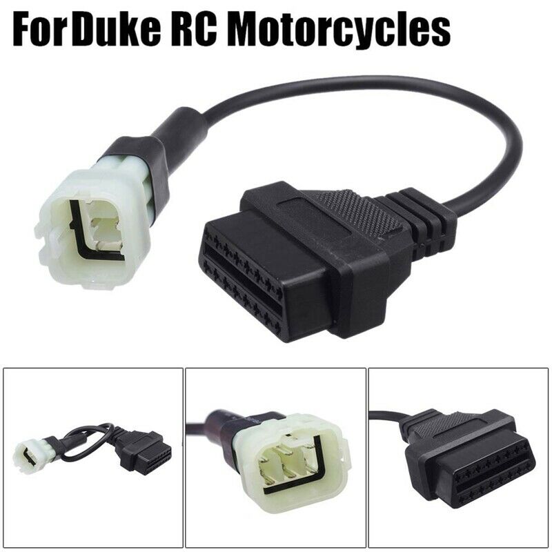 6 Pin to OBD 16 Pin Adapter OBD2 Fault Diagnostic Cable for KTM Duke RC 2011 -I8