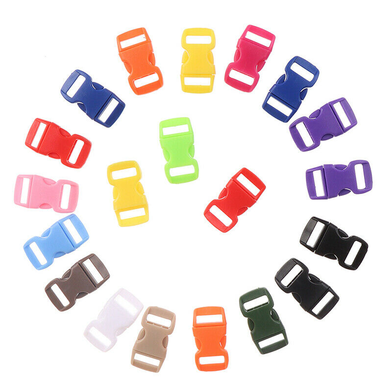 20x 3/8"10mm Wide Side Release Buckle Pacord Bracelet DIY Dog Coll Strap .l8