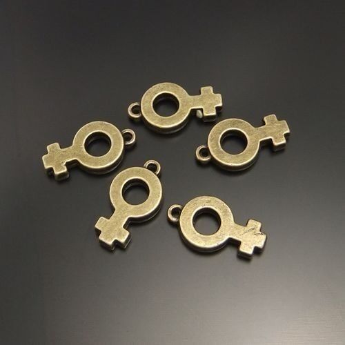 20pcs Antiqued Bronze Female Symbol Charm Alloy For Pendant Dangle DIY 19*12*4mm