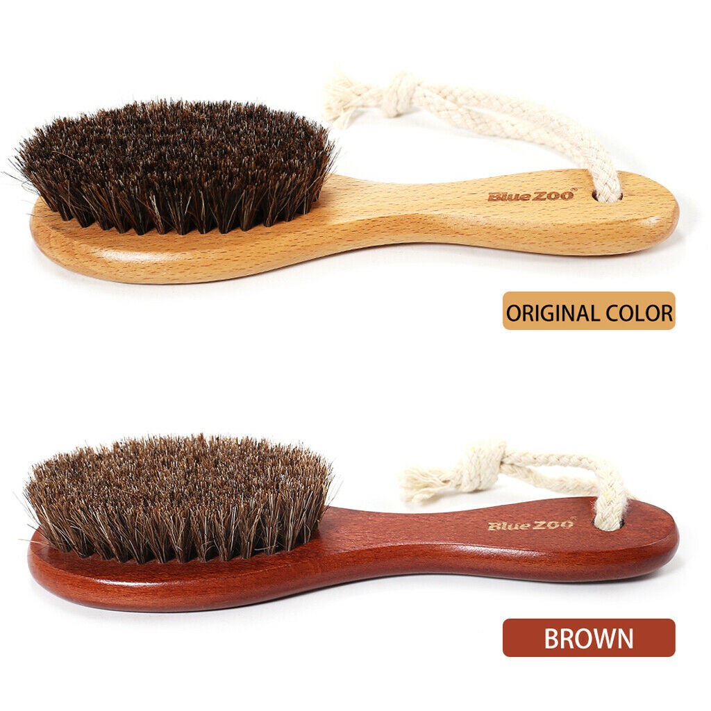 2 Pack Portable Mini Wooden Handle Beard Grooming Brush for Men Skin Care