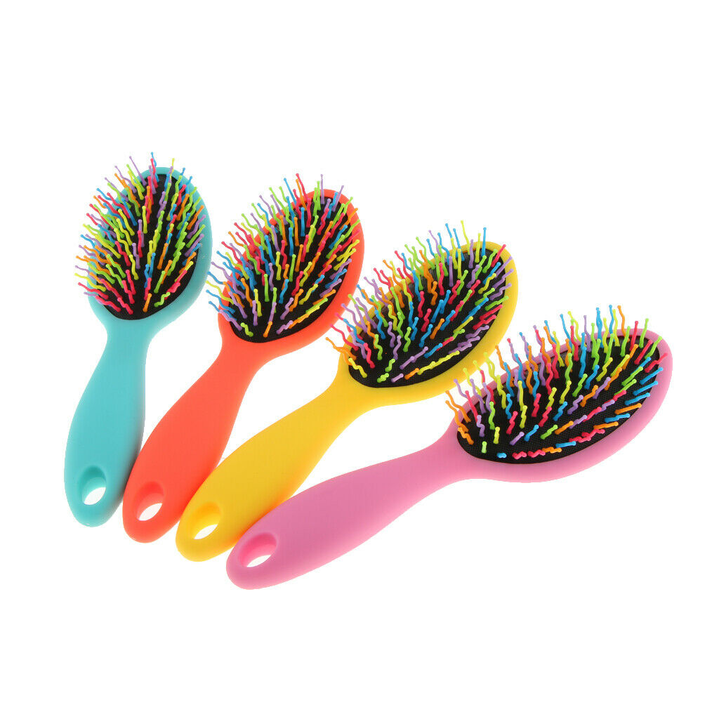 Salon Hair Extension Cushion Brush Scalp Massager Paddle Comb Random Colors