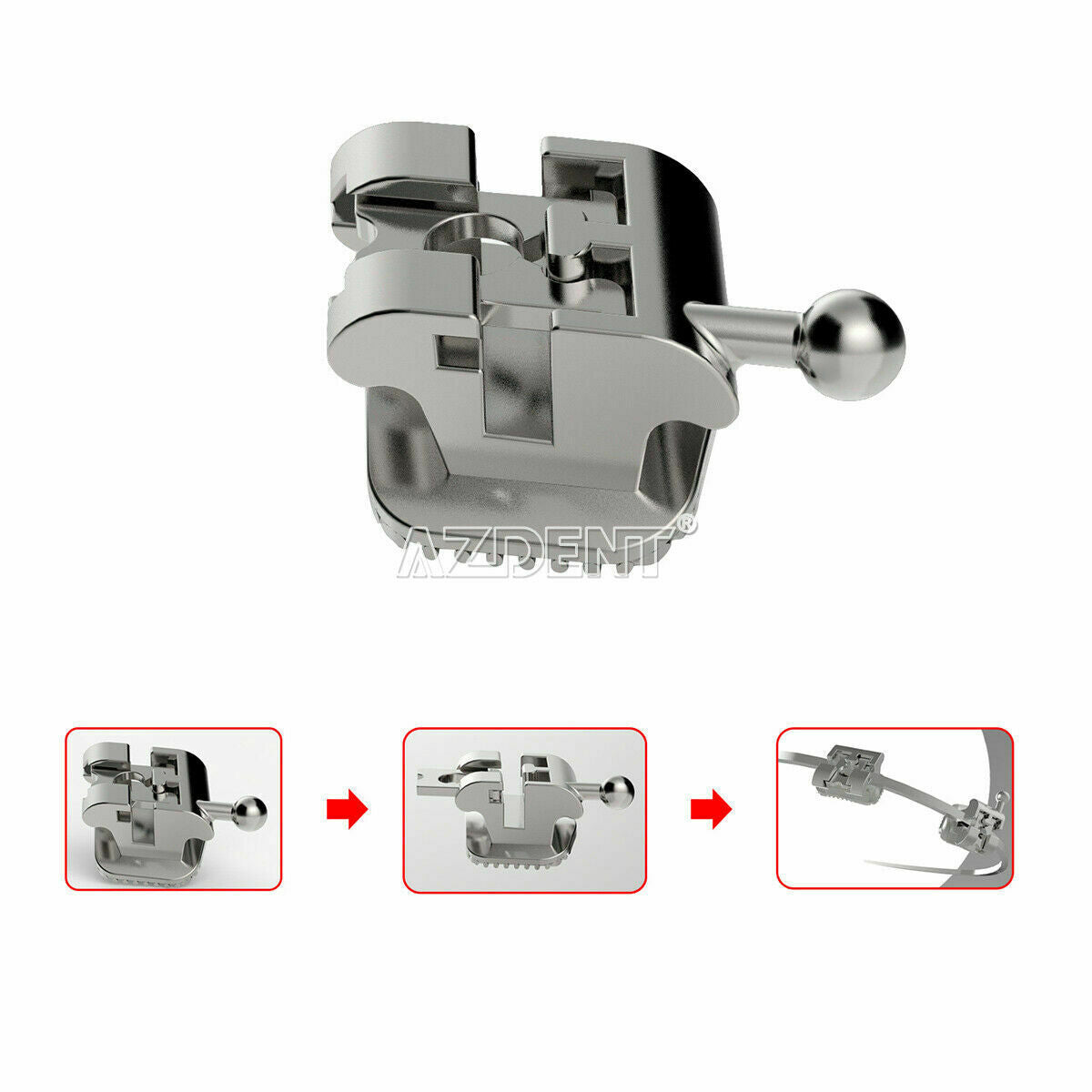 10 X Dental Orthodontic Self-Ligating Brackets Braces Roth.022 Hooks 345 &Tool