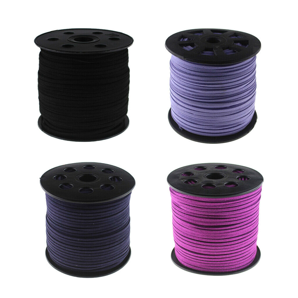 100Yard 3mm Faux String Beading Thread Lace for Jewelry Making Decors Black