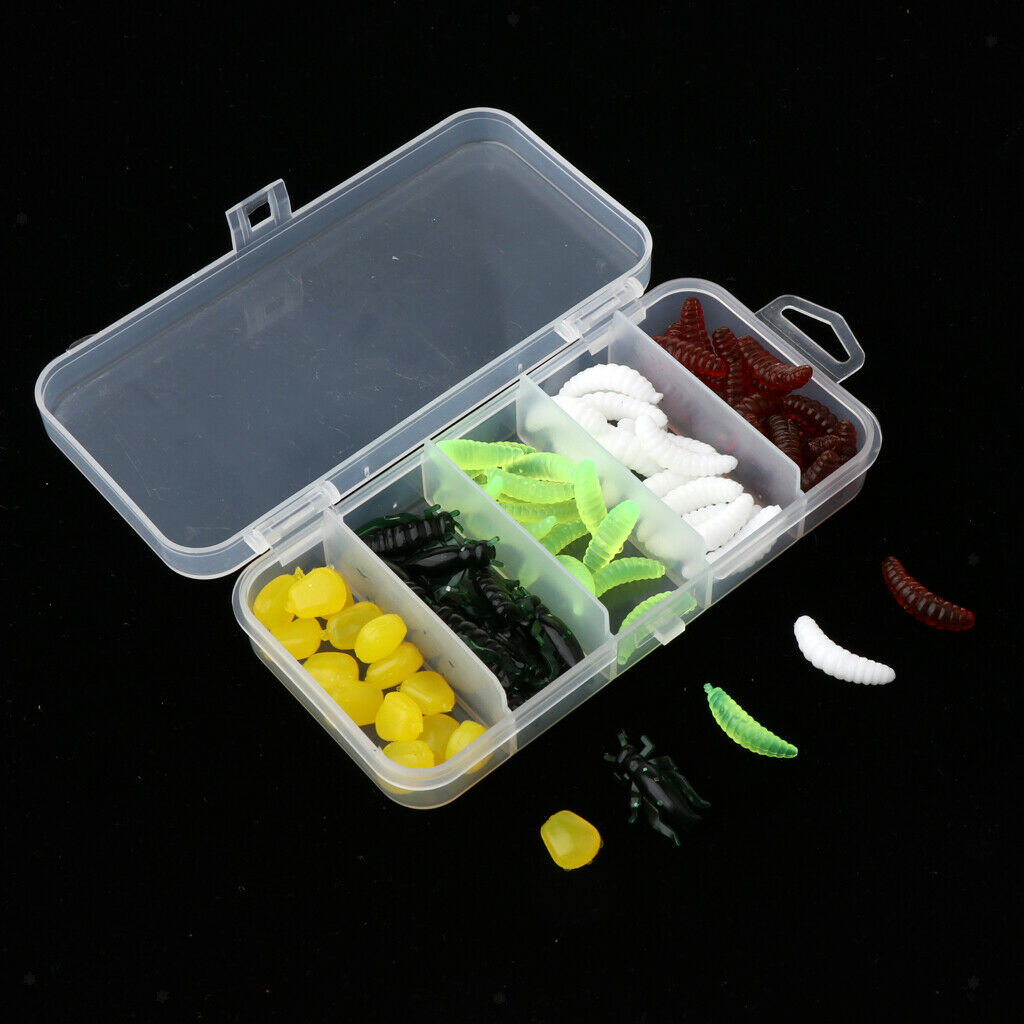 Prettyia   70pcs   Soft   Fishing   Lures   Worm   Insects   Corn   Niblet