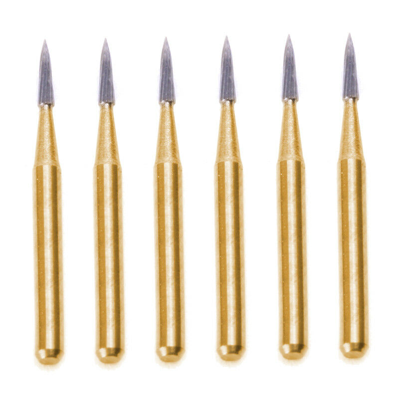 3 Box Dental Tungsten Steel Carbide Burs Titanium Coated FG7901 （Friction Grip）