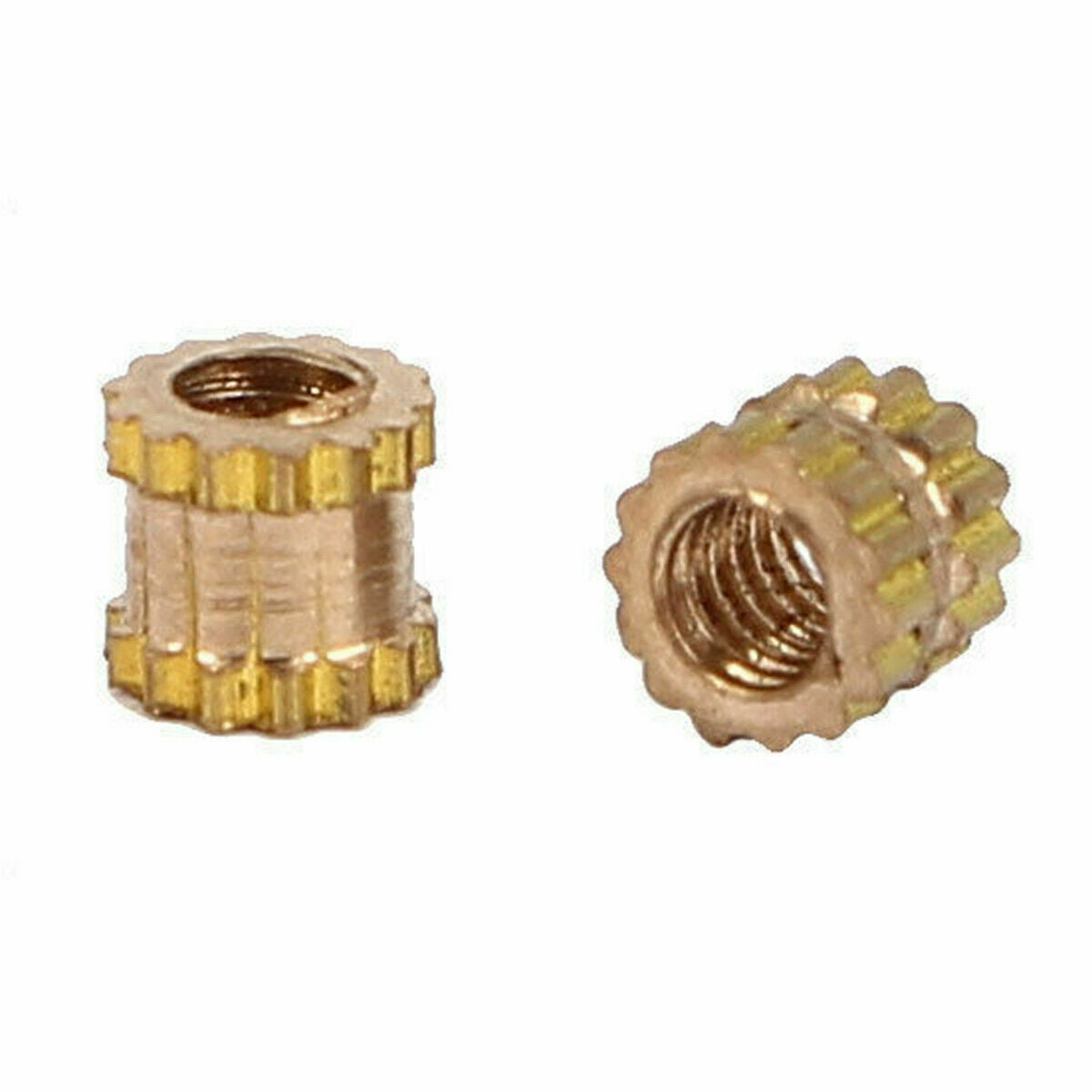 100Pcs M3x6mm Threaded Round Metal Knurl Thread Insert Nuts Brass Tone Nuts Hot