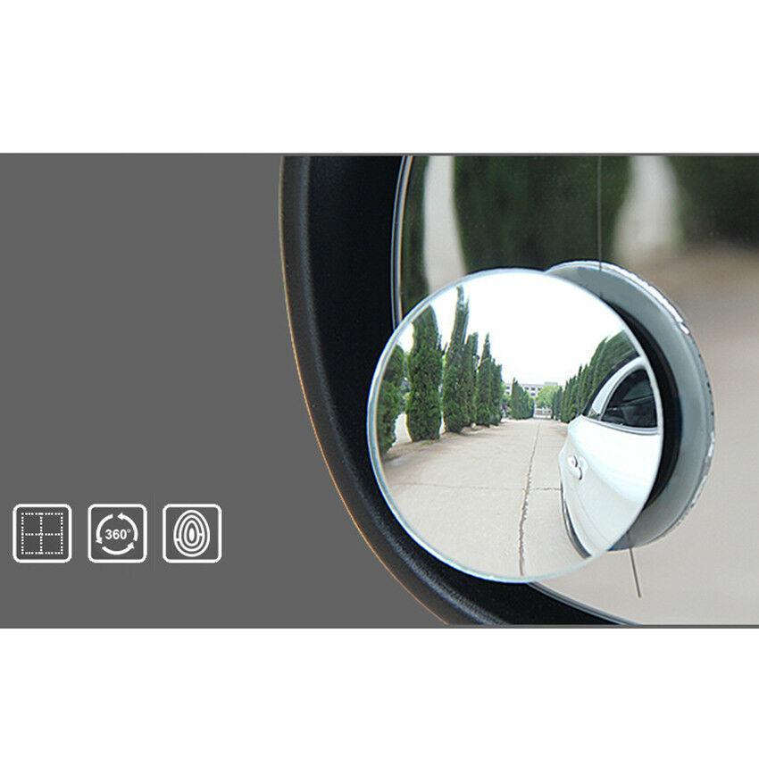 1 pair round 360 Degree frameless ultrathin Wide Angle Round Convex Blind Spot