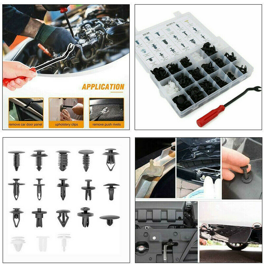 415Pcs Auto Car Body Plastic Push Pin Rivet Trim Fastener Clip Screwdriver Nylon