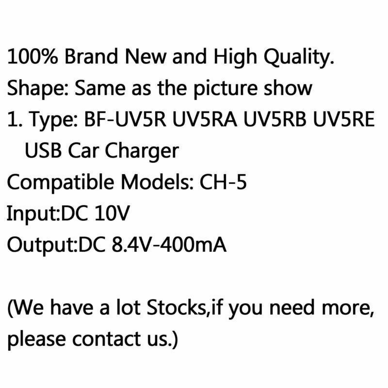 1x USB Car Radio Battery Charger Fr BAOFENG BF-UV5R UV5RA UV5RB Two Way Radio CA