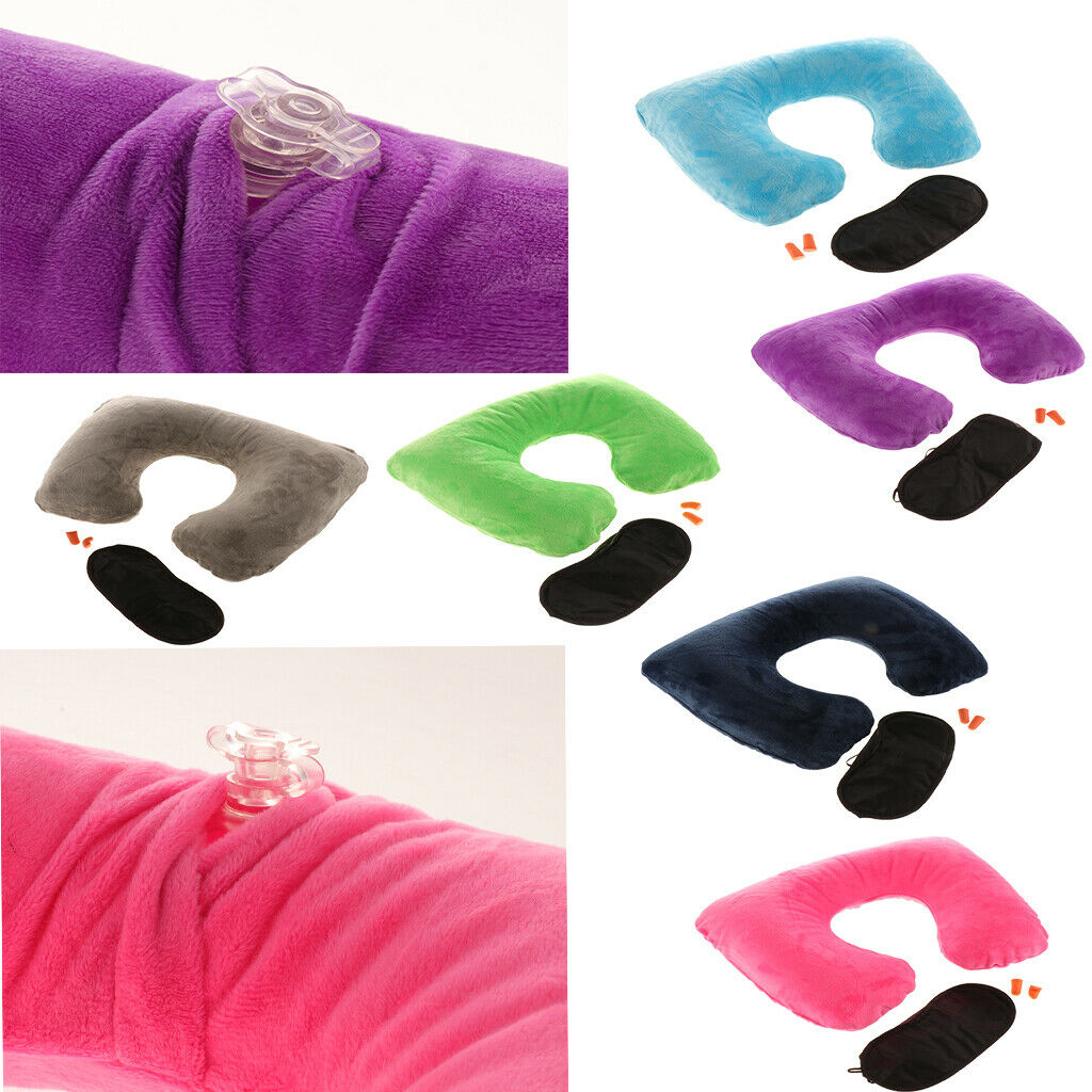Protect Neck   Pillow Inflatable Air Travel Flexible Grey