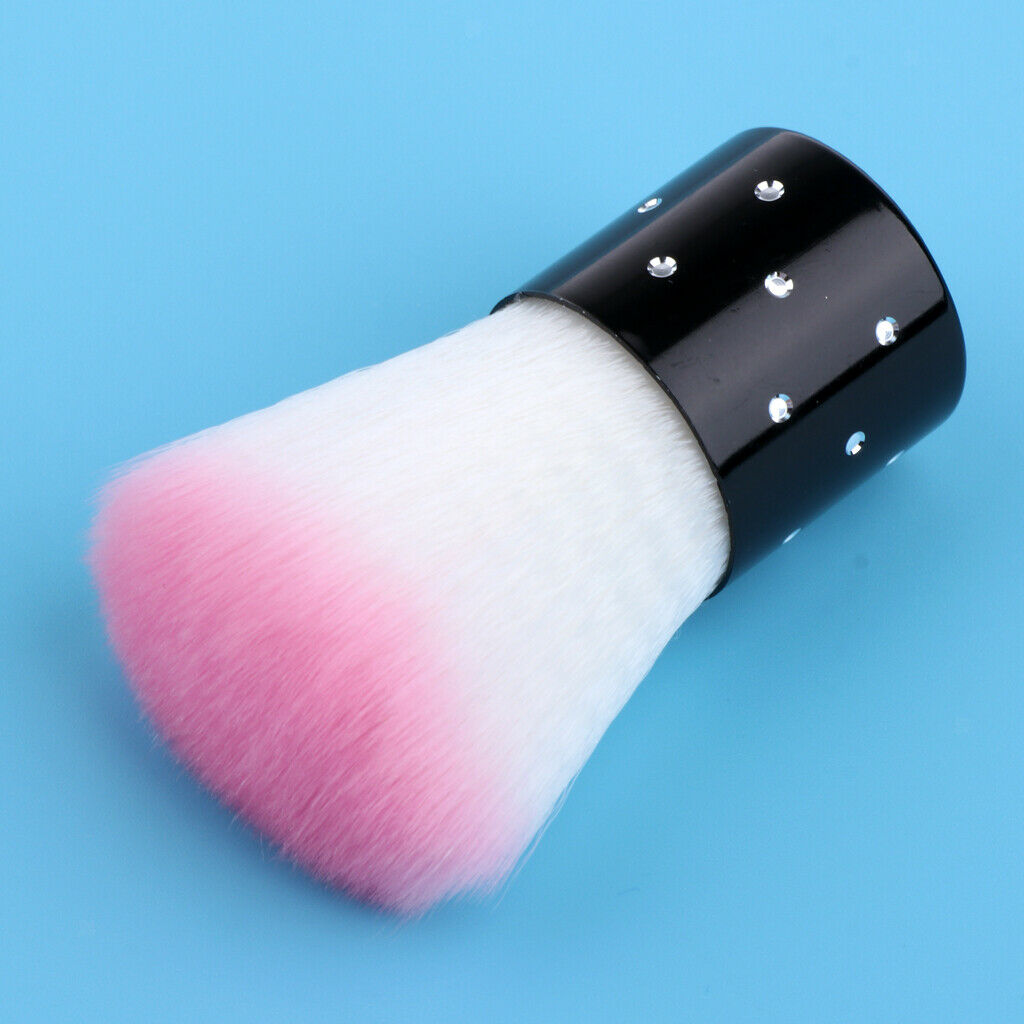 Pink Soft Kabuki Brushes Powder Brush Nail Arts Dust Cleaner Brush for Makeup or