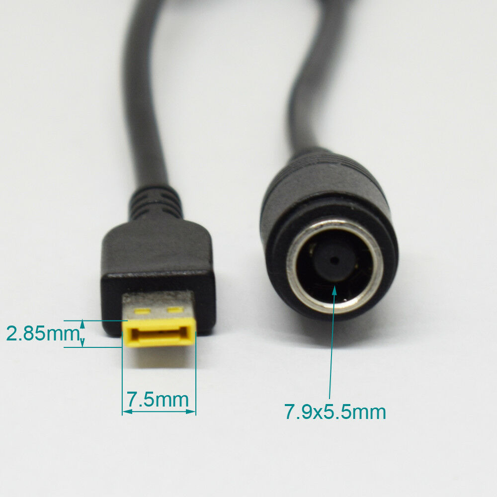 1pc 7.9x5.5mm Round Female to Square Adapter Cable for Lenovo Thinkpad Laptop