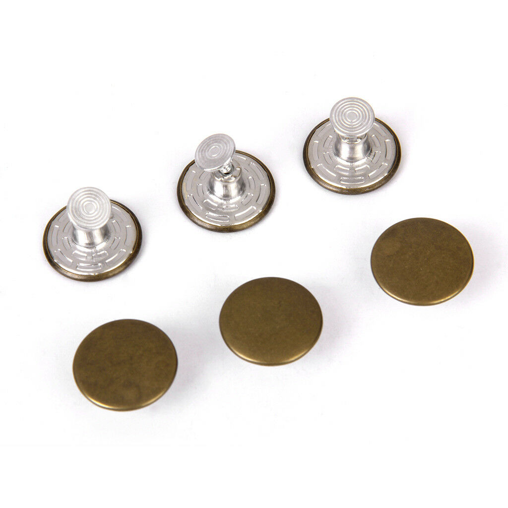 6 Sets Denim Jeans Buttons Stud Hammer On 2cm for DIY Craft Repair
