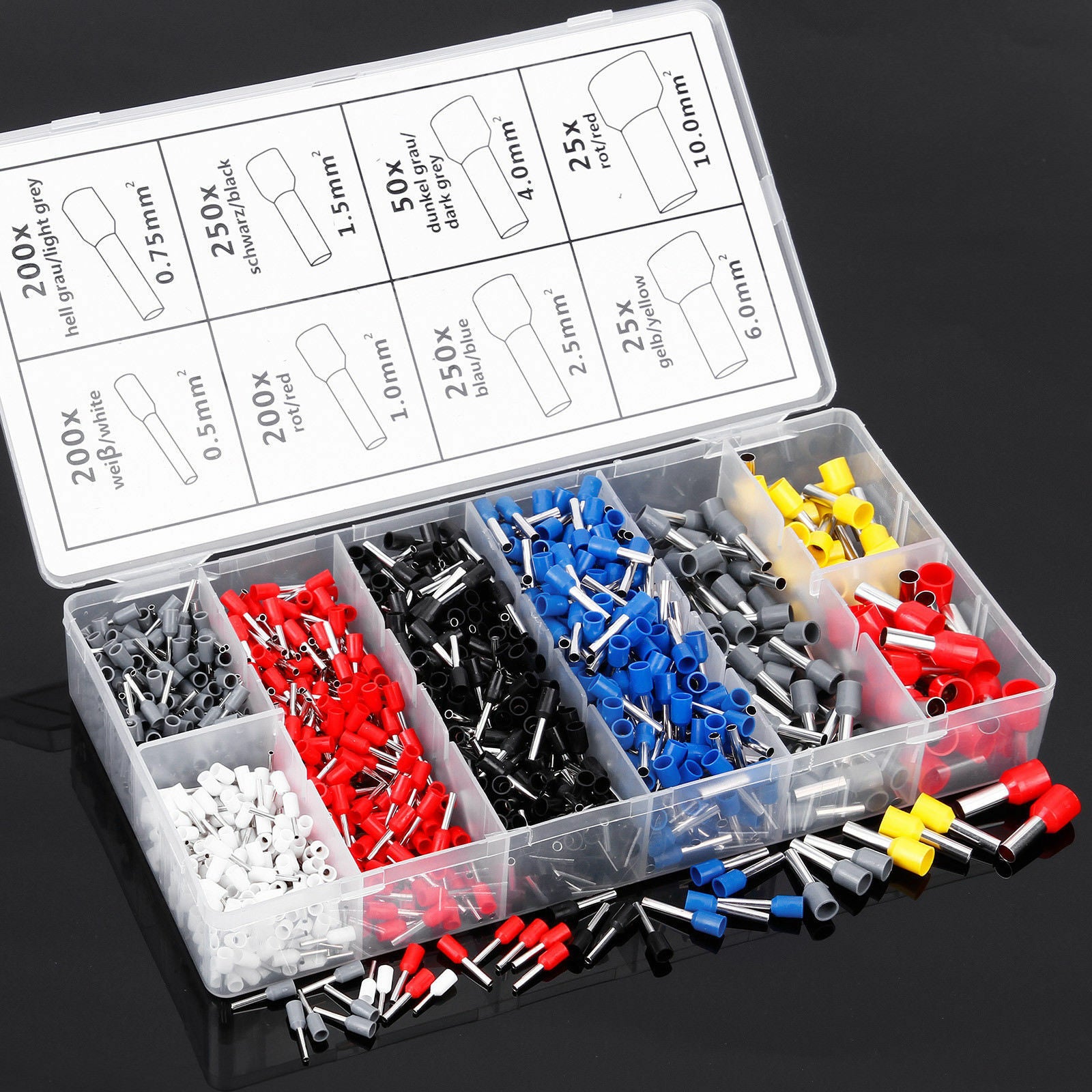Cable Cord Pin End Bootlace Ferrule Terminal Set Wire Crimp Connector 1200X