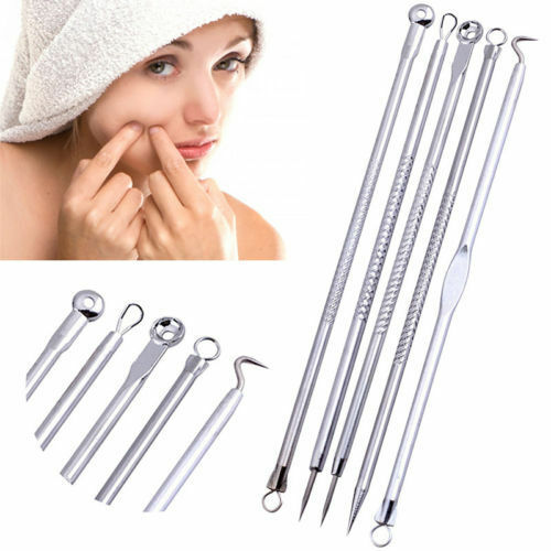 5pcs Blackhead Pimple Blemish Comedone Acne Extractor Remover Tool Kit Set PRO