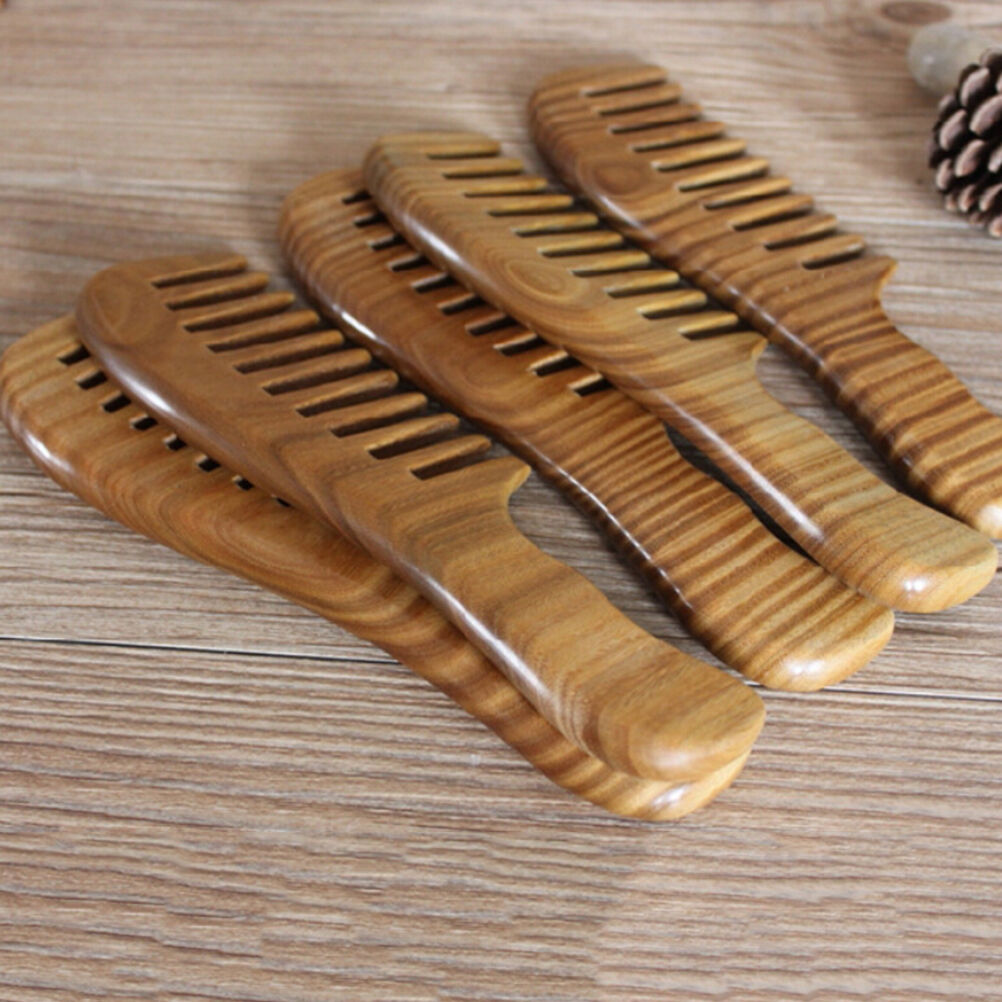 Wooden Natural Sandalwood Handmade Wide Tooth Comb Massage Comb Hair Care yu SJ