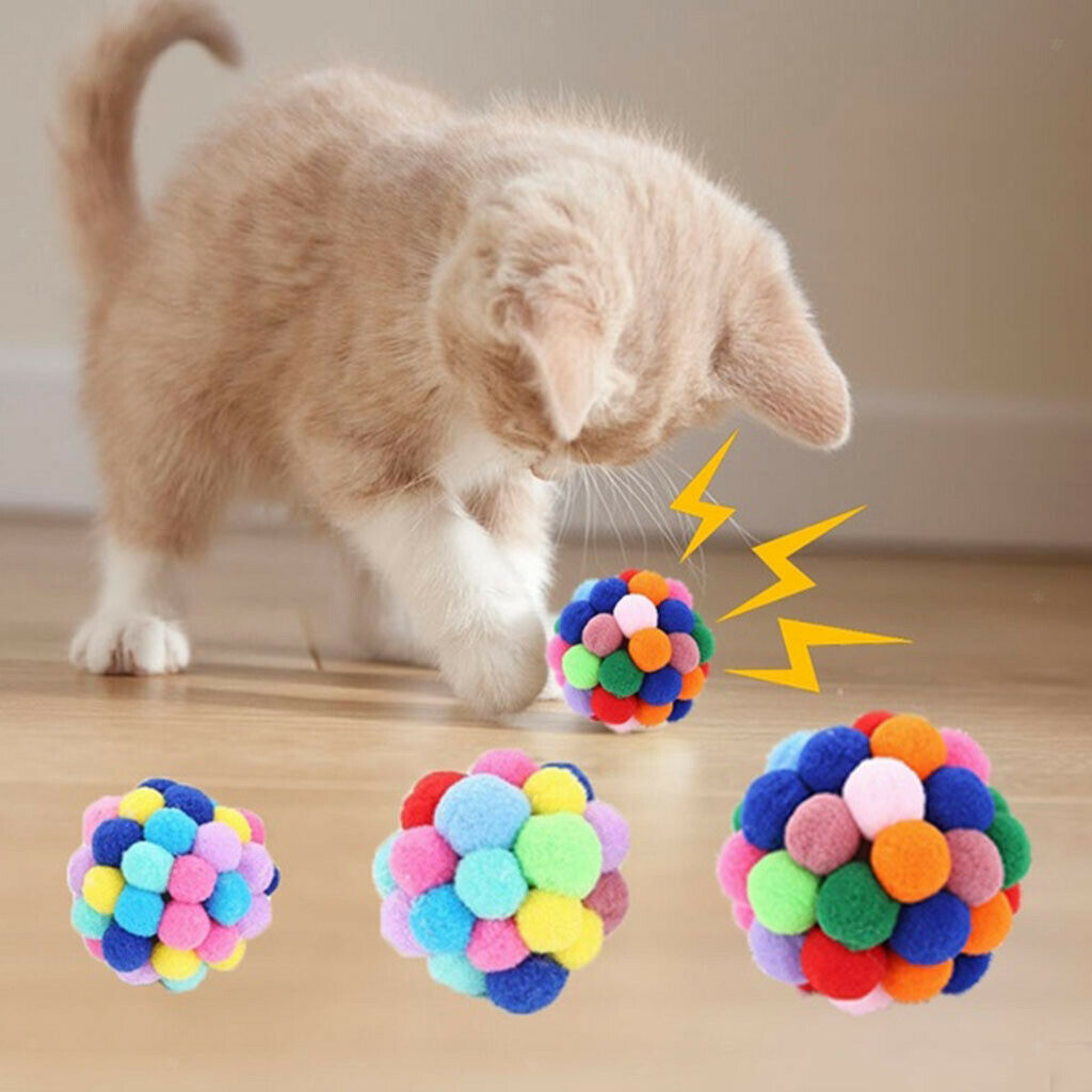 Funny Cat Cat Ball Toys Pet Catch Exercise Bite Chaser for KItten & Dogs S