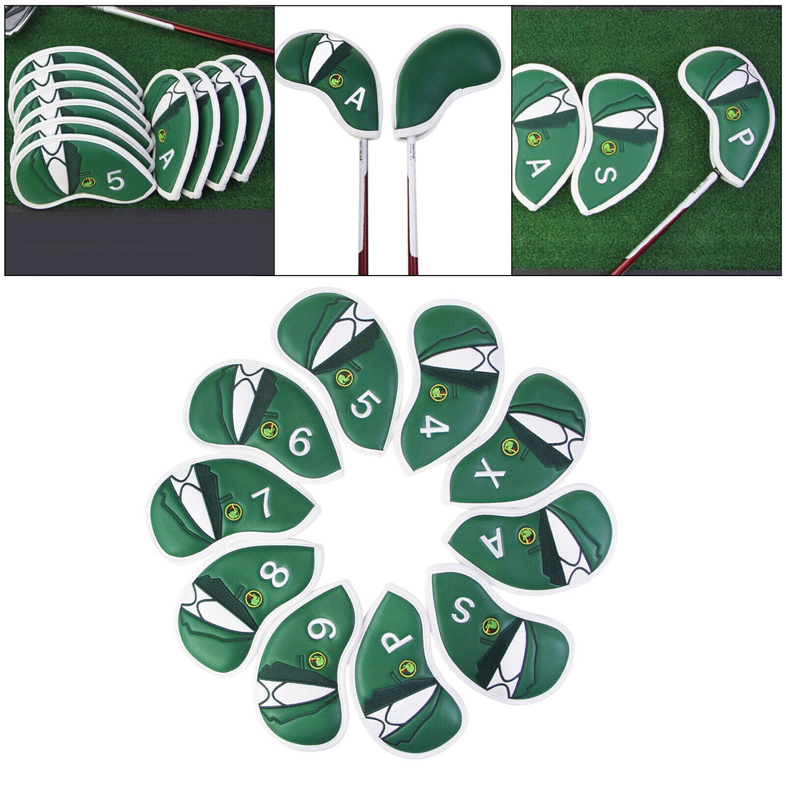 10pcs Durable Golf Iron Headcover Wedges Club Head Cover Fits All Brands